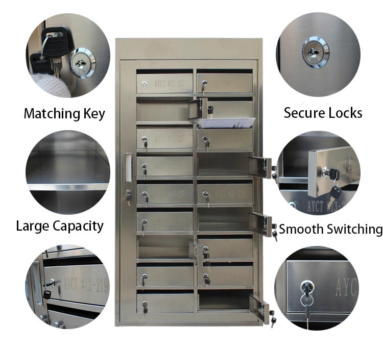 Mail Boxes with Key Lock Locking Mailbox Wall Mounted Large Capacity Steel Cover Metal Postbox for House