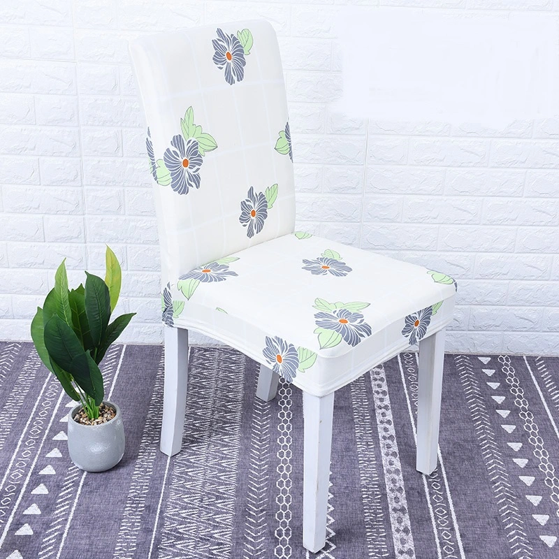 Dining Chair Cover Printed Flower Leaf Seat Slipcover Set 6 Pack for Office Computer Chairs Protector Wedding Banquets Party