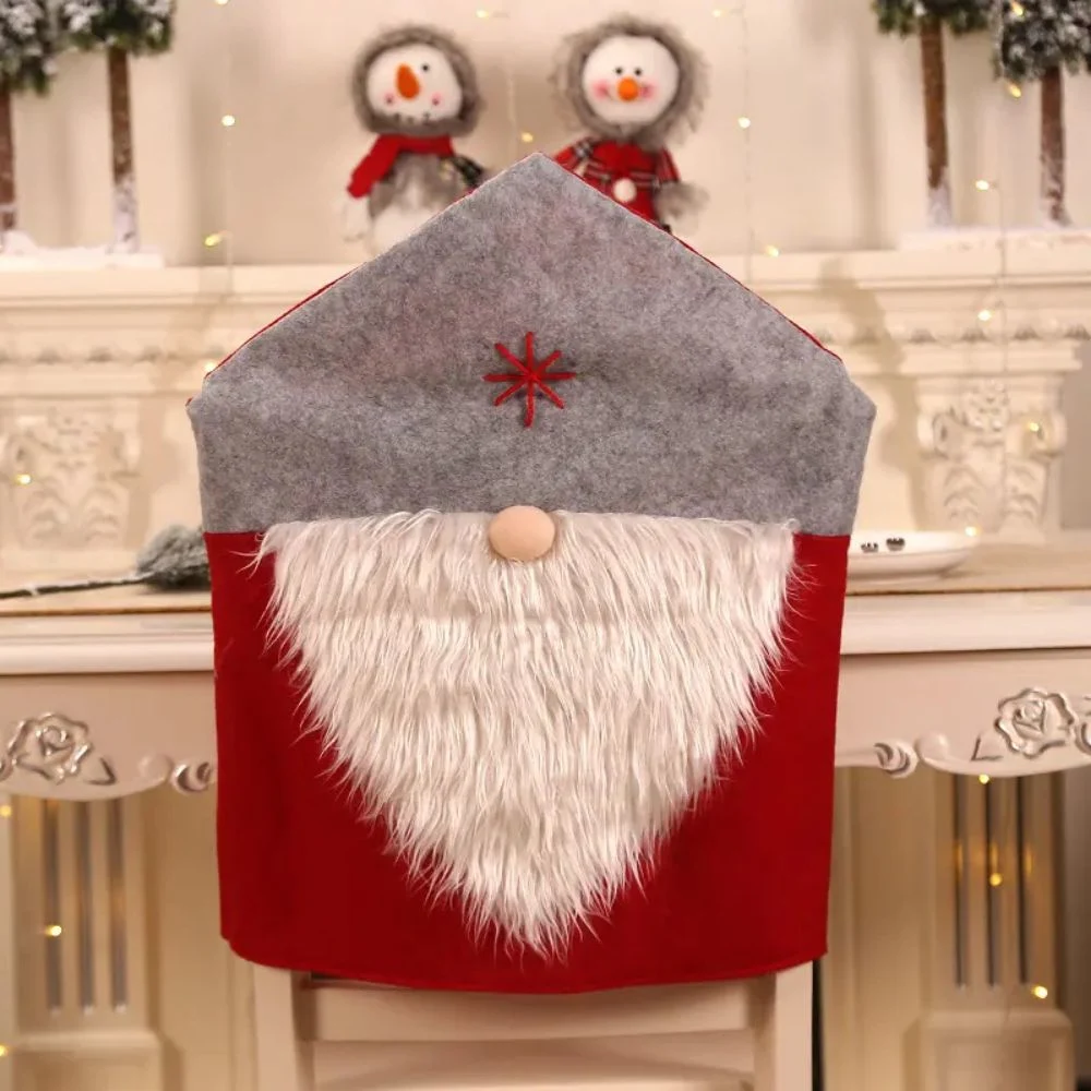 New Year 2024 Christmas Cloth Santa Claus Decoration Home Wholesale Chair Cover