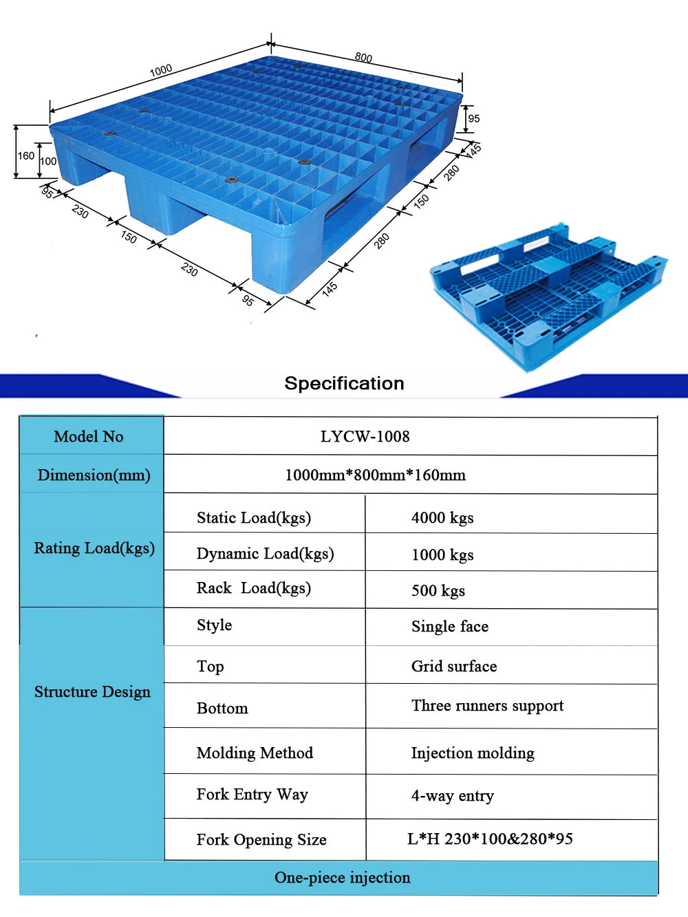 Second Hand Cheap Heavy Duty Euro Plastic Pallet for Transit