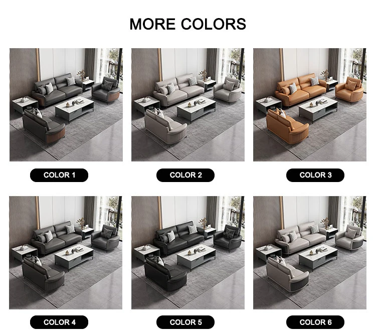 Liyu Unique Latest Design High Quality Brand Decor Leather Office Couch Seating Office Sofa Furniture