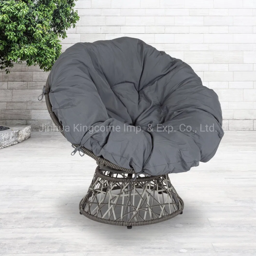 Outdoor Furniture Rattan Comfort Series Swivel Patio Chair with Dark Gray Cushion