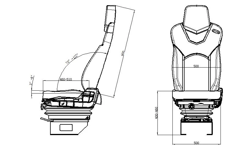Car Accessories Ergonomics Sport Seat Suspension Customizable for Bus Minibus Driver Seat