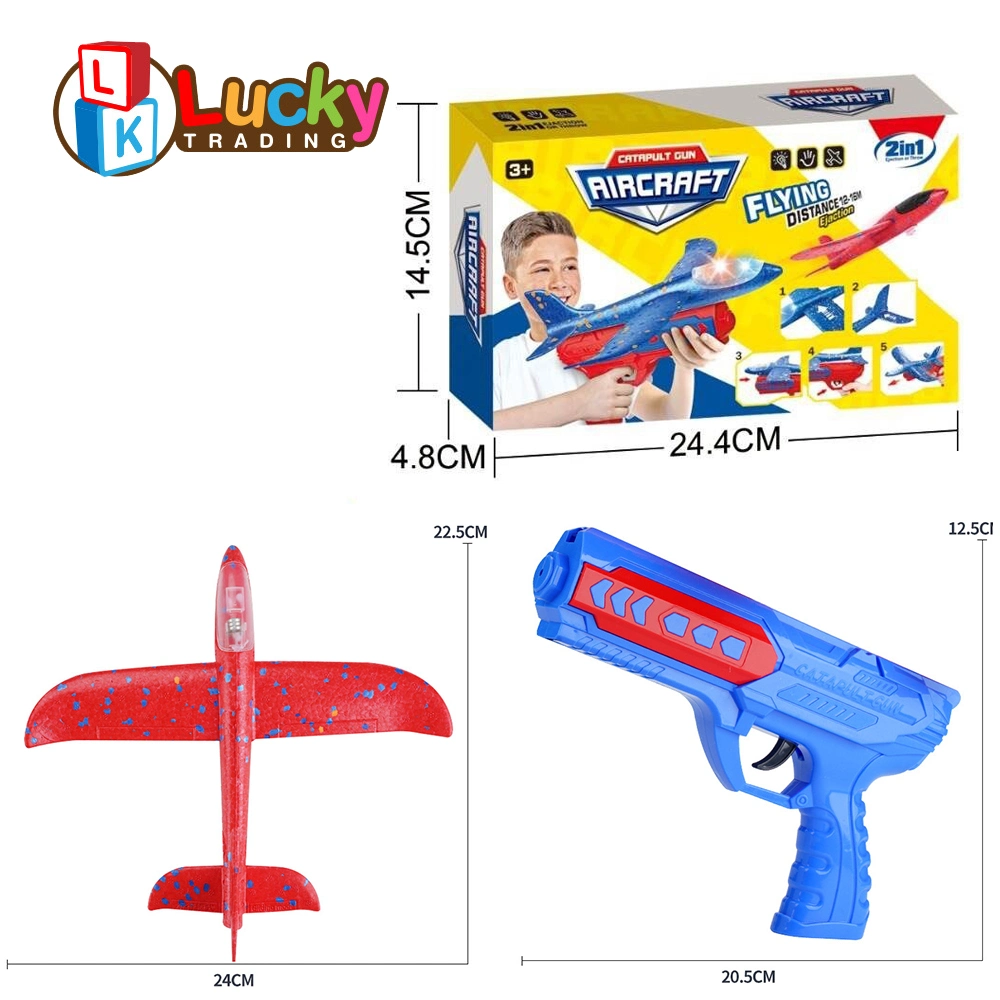 Airplane Launcher Toys LED Foam Glider Catapult Plane Toy