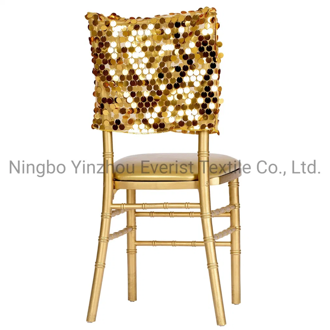 Large Payette Sequin Chiavari Chair Cover Chair Cap for Wedding and Banquet- Gold