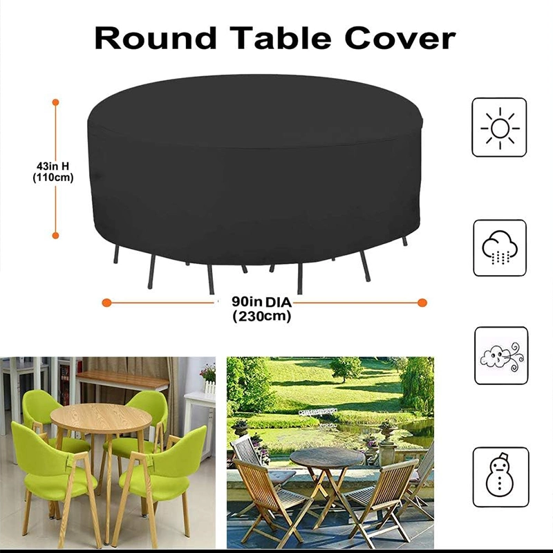 Factory Customized Outdoor Circular Table and Chair Waterproof Cover Oxford Cloth Furniture Cover