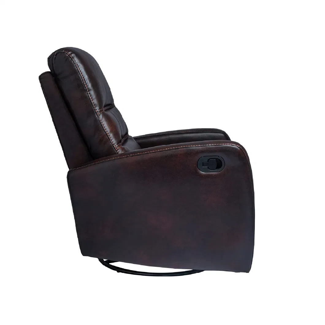 Geeksofa Manual PU Leather Rock Swivel Glider Single Seater Recliner Chair