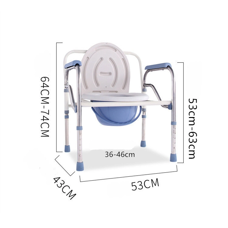 Steel Portable Lightweight Folding Toilets Commode Bedpan Chair for Disabled Elderly