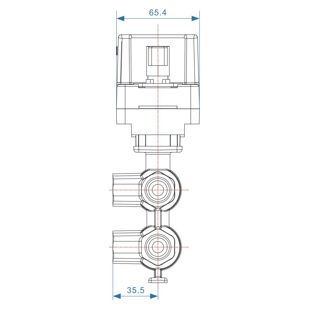 Control Electric Brass Actuated Motorised Six-Way Ball Valve