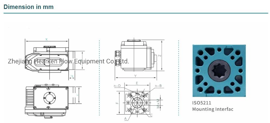 Hea003 Manufacturer ISO5211 Quarter Turn Rotary Valve Actuator Price for Butterfly Valve