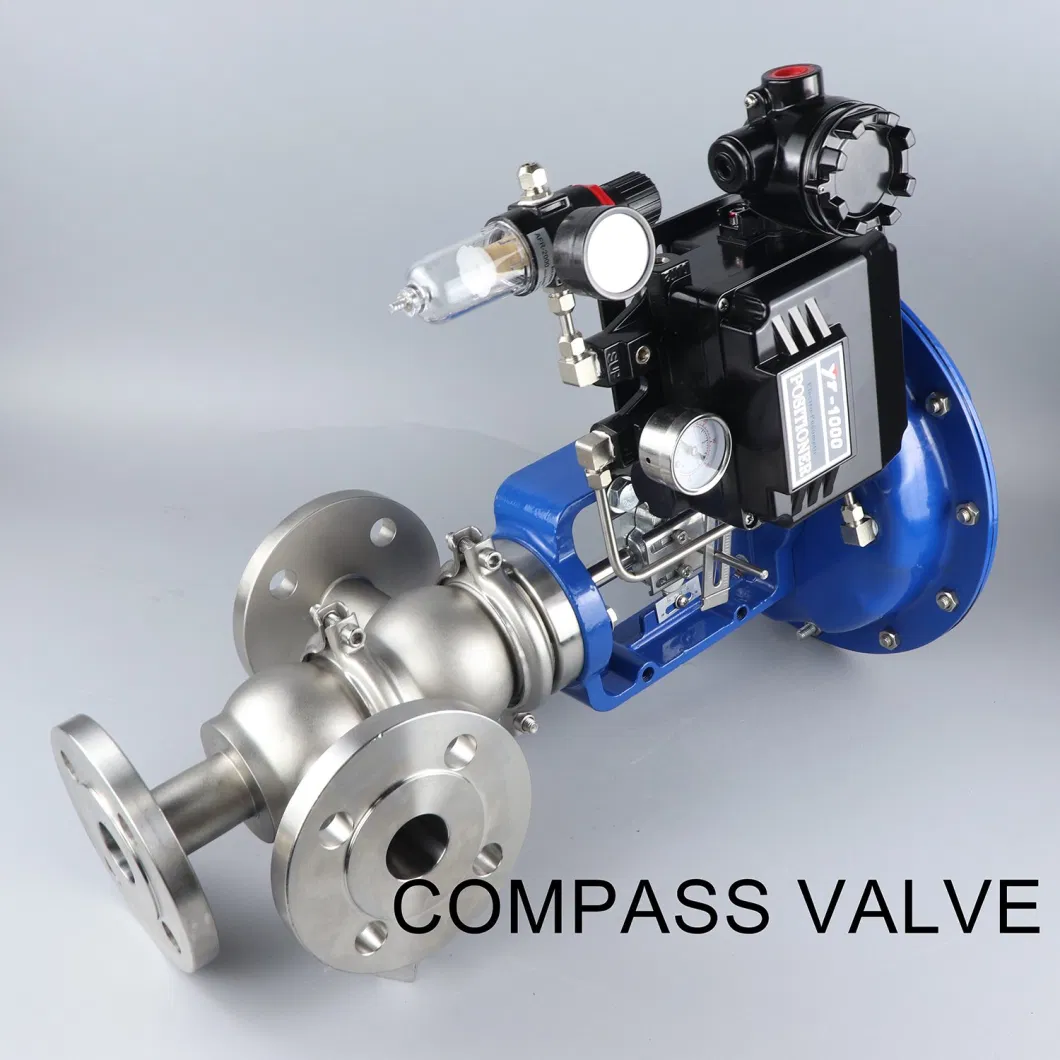 Xusheng Sanitary Stainless Steel SS304 Pneumatic Flange Sanitary Flow Control Valve with Actuator