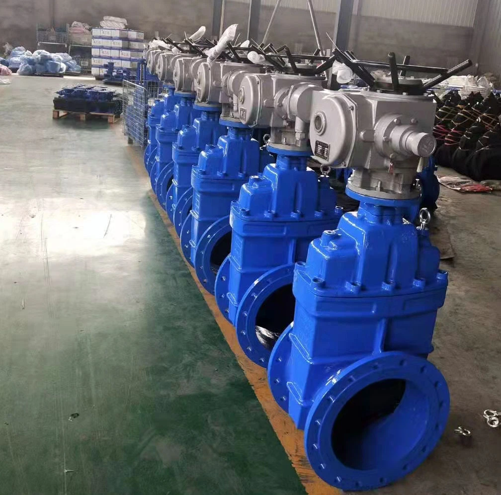 Electric Motor Operated Actuated Non Rising Stem Resilient Soft Seal Gate Valve