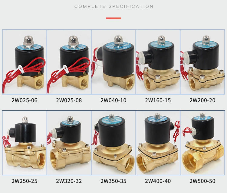 2W-350-35 Water Oil Gas 12VDC 24VDC 220VAC Normally Closed Open Brass Solenoid Motorized Valve