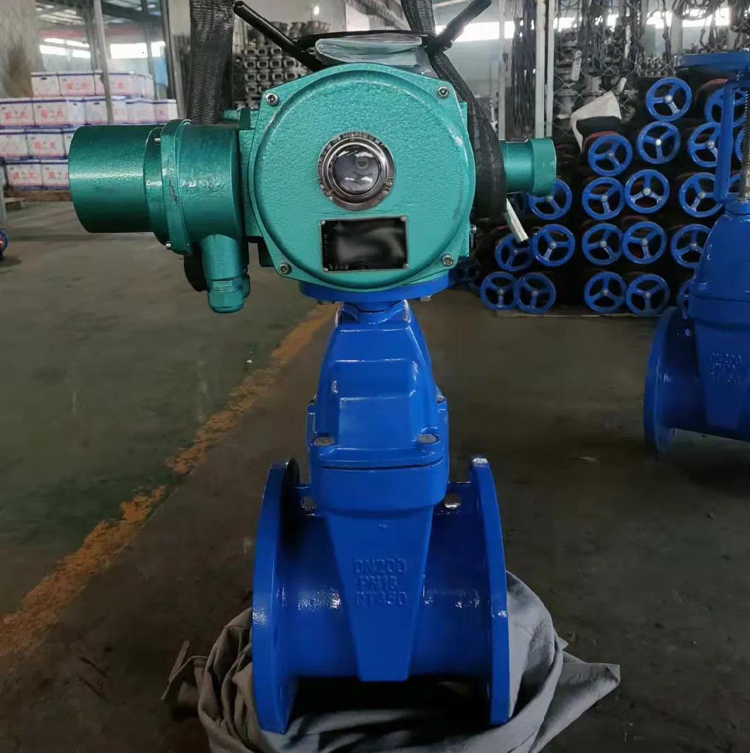 Electric Motor Operated Actuated Non Rising Stem Resilient Soft Seal Gate Valve