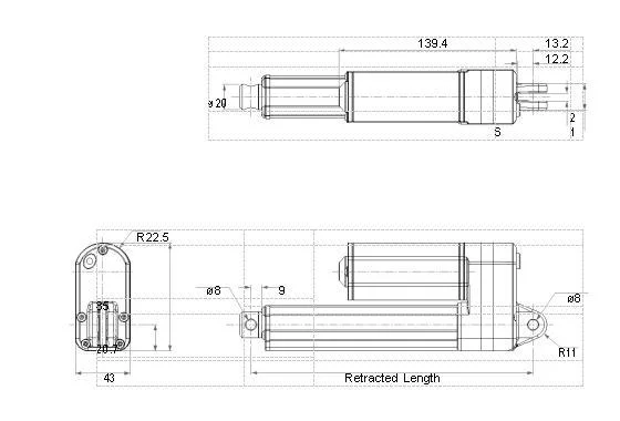 Low Noise Waterproof IP66 Hall Sensors for Furniture Medical Application Linear Actuator