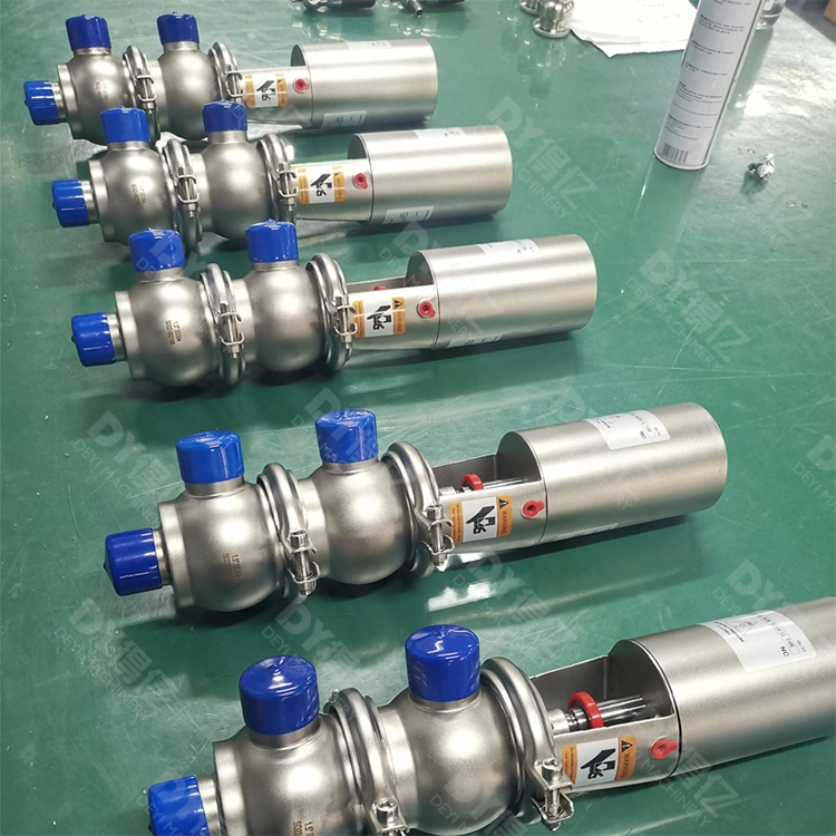 Stainless Steel Sanitation Air Pneumatic Actuated Butterfly Valves with Control Head