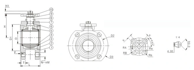 Customized Logo DN50 SS304 Midium-Low Pressure Ball Valve Pneumatic Actuated Stainless Steel CF8 CF8m Wcb Ball Valve