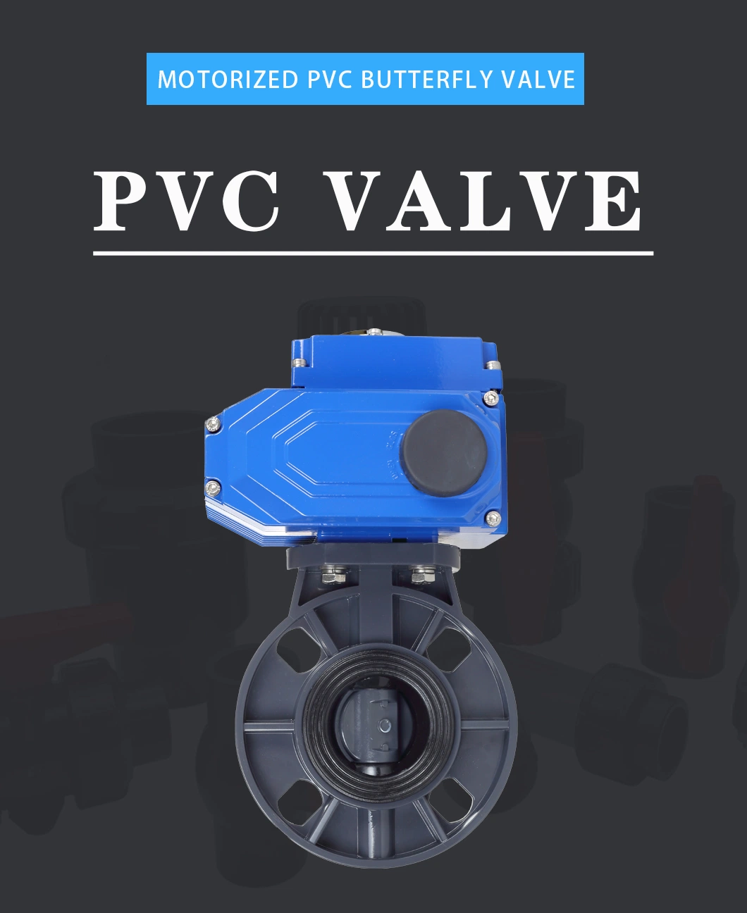 220V EPDM Seal UPVC Wafer Plastic with Electric Actuator Motorized PVC Butterfly Valve