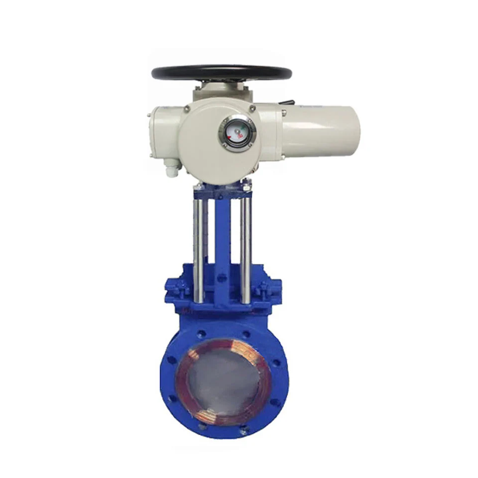 2 Inch Pneumatic Actuated Knife Gate Valve 10 Bar Rated Cast Iron Valve