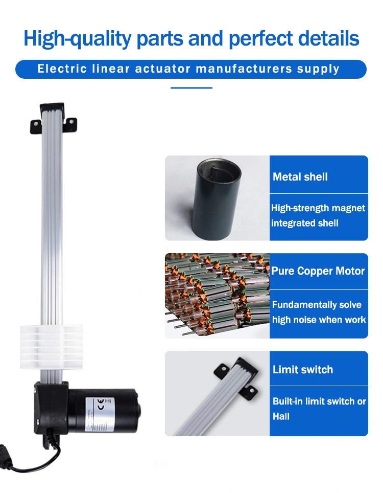100~1200mm Stroke 12V/24V Small Linear Actuator Furniture Medical Electric Linear Actuators 6000n