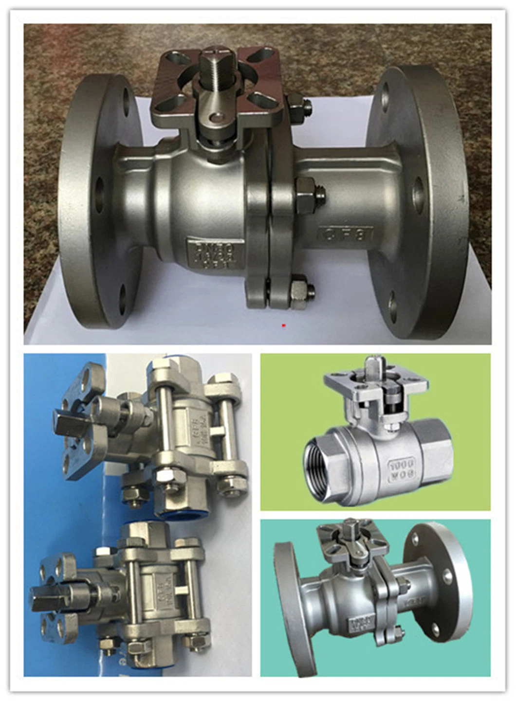 Investment Casted 2PC JIS/ANSI Flanged Stainless Steel SS304/SS316 Pneumatic Actuated Industrial Valve, Gate/Check/Water/ Globe/Ball Valve 10K 20K