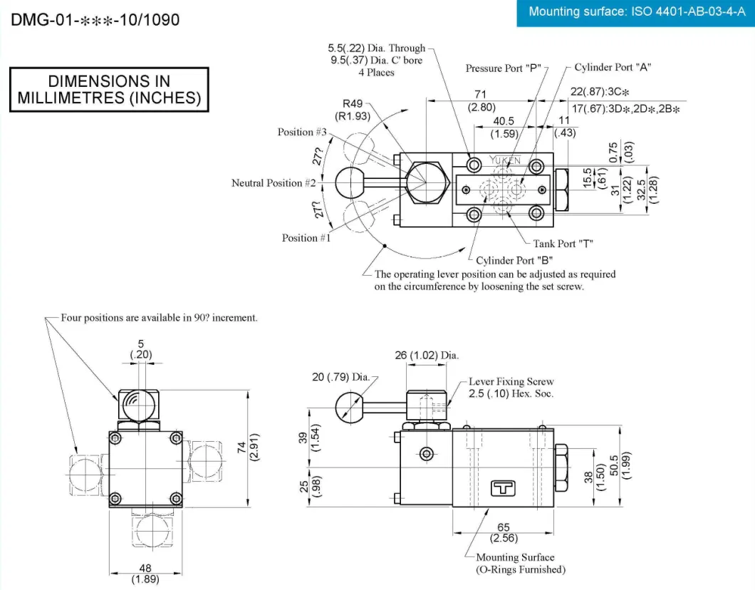 Industrial Hydraulic Solenoid High Pressure Control Directional Proportional Valve Yuci Yuken Hydraulic Dmg-04 Manually Operated Directional Valve