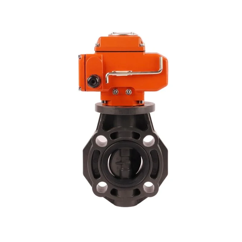 Modulating Type Motor Operated Electric Control Butterfly Valve 220V AC PVC Motorized Butterfly Valve