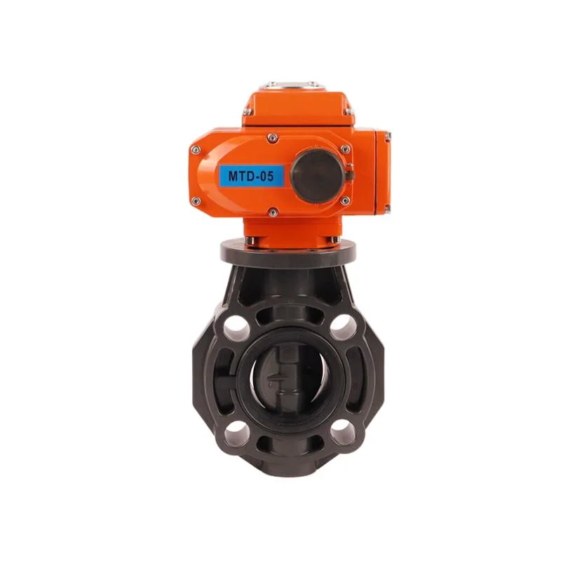 Modulating Type Motor Operated Electric Control Butterfly Valve 220V AC PVC Motorized Butterfly Valve