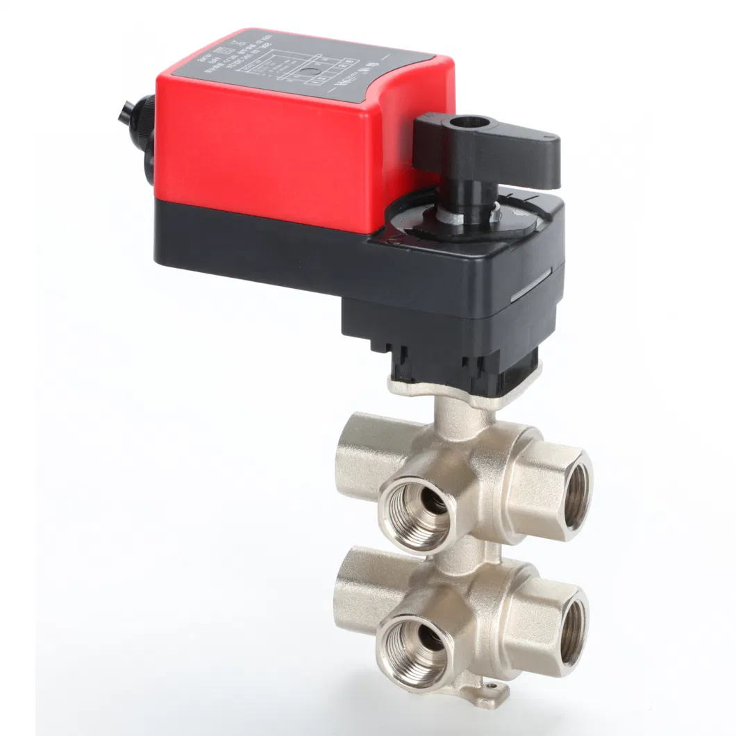 Control Electric Brass Actuated Motorised Six-Way Ball Valve