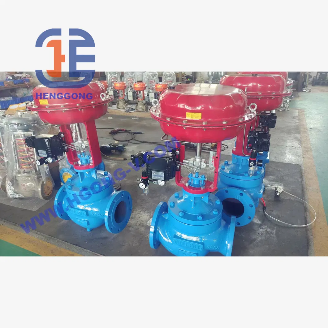 API/DIN Diffluence Type SS304 3way Pneumatic Diaphragm Steam Control Modulating Flange End Regulate Valve