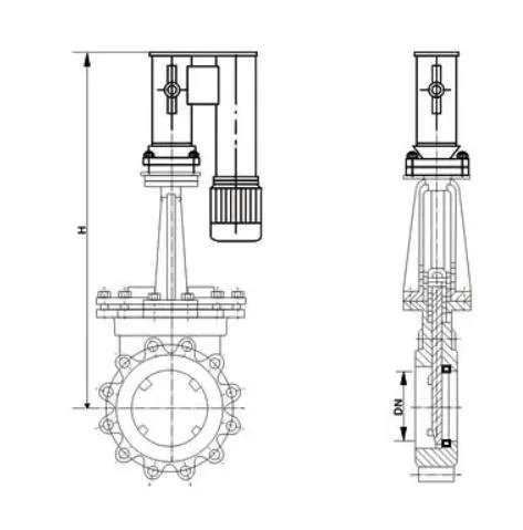 Electric Actuated Carbon Steel Material Slurry Knife Gate Valve