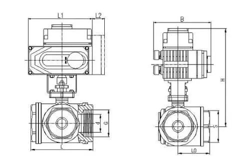 Electric Actuated Stainless Steel/Carbon Steel Flanged Forged Three Way Ball Valve