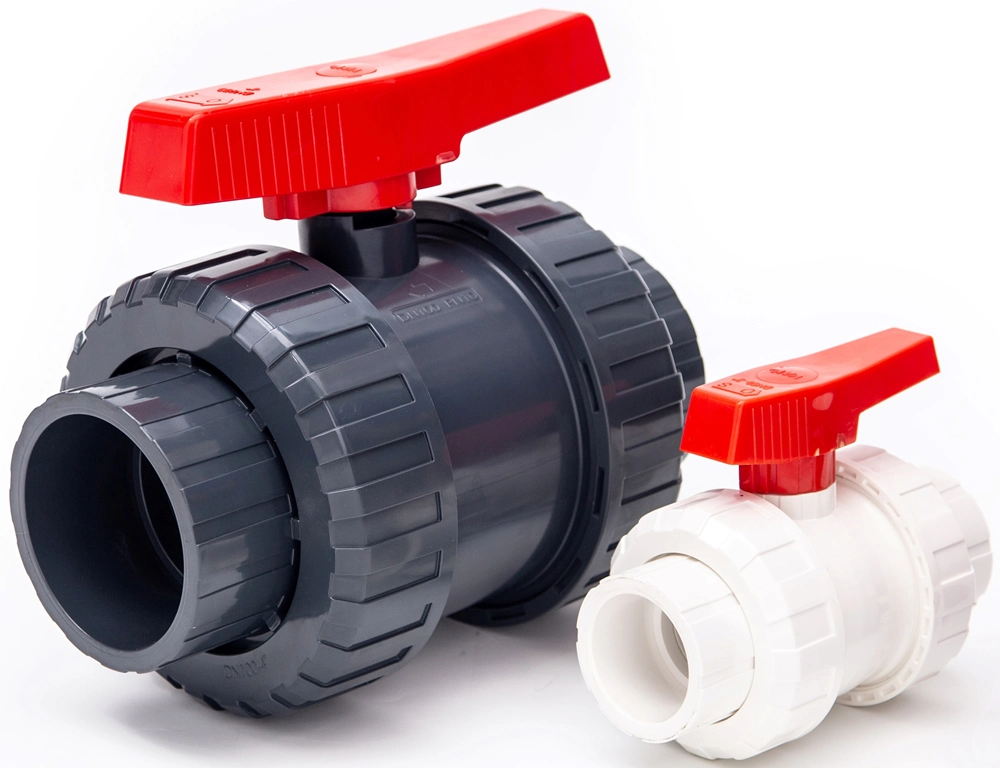 High Quality Plastic Electric Control Ball Valve UPVC True Union Ball Valve PVC Non Actuator Double Union Ball Valve Body PVC Pneumatic Ball Valve