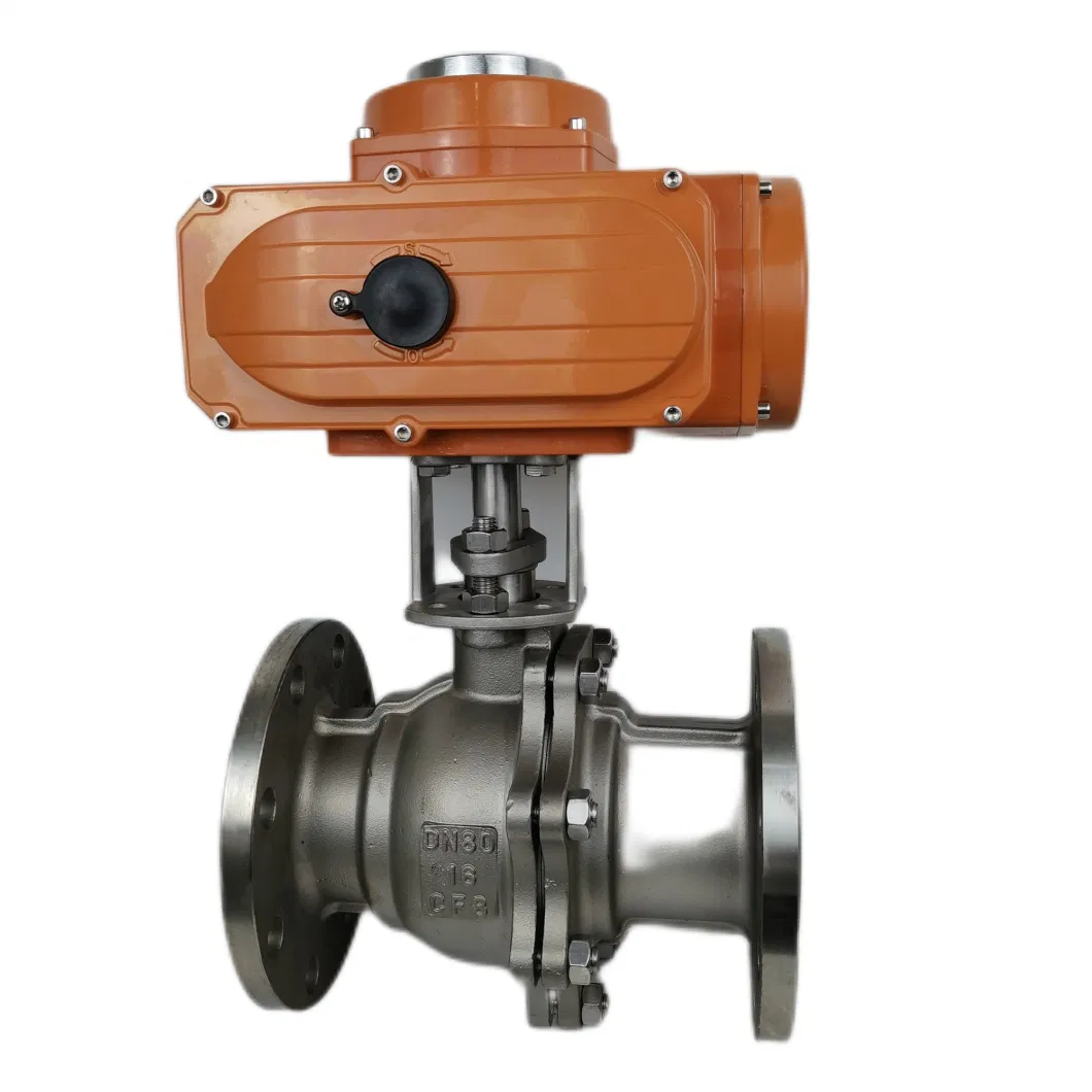 Flange Type AC220V 4-20mA Actuator Motorized Water Flow Control Electric Ball Valve