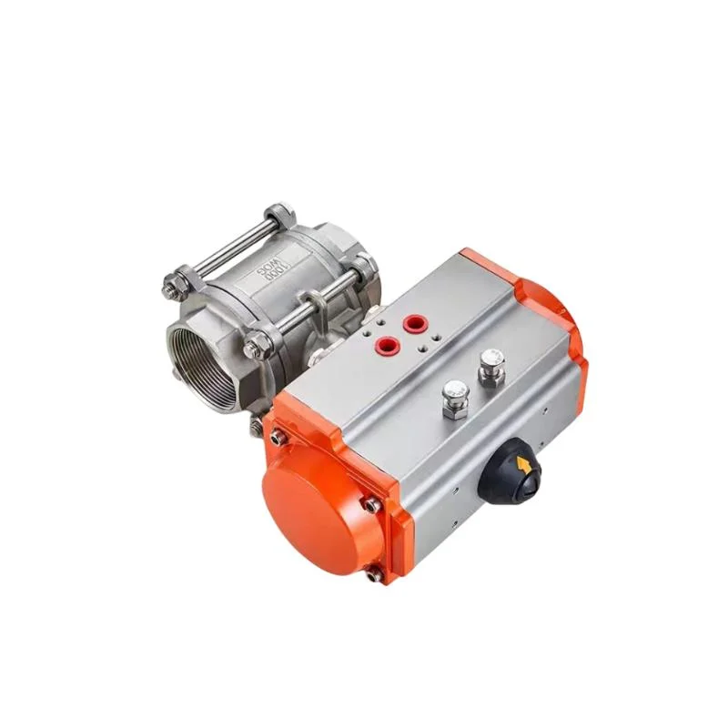 3 PC 1000wog 304 Stainless Steel Air Control Ball Valve Pneumatic Actuated