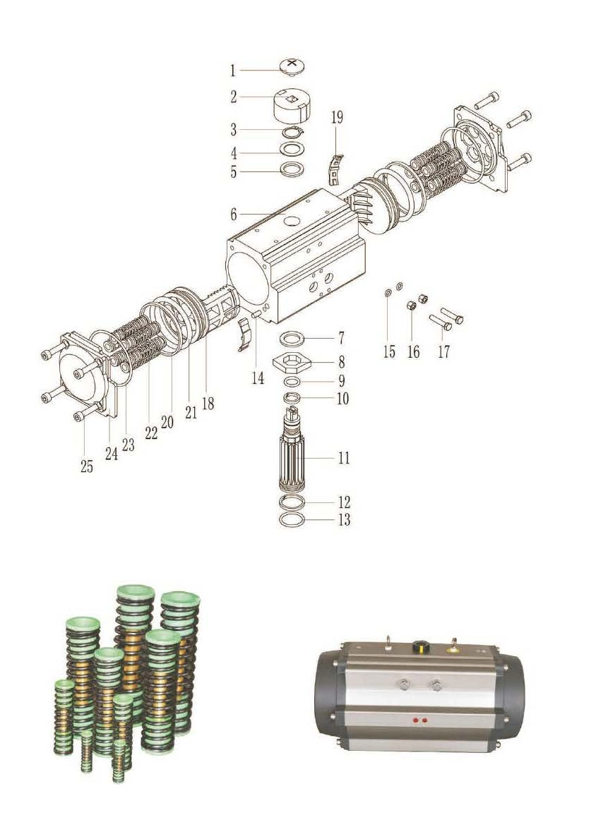 Chinese Dealer OEM Double/Single Acting Spring Return Rack &amp; Pinion Rotary Pneumatic/Air Actuator for Ball/Butterfly Valve, Alluminum/Stainless Steel Body