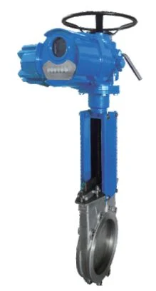 Knife Gate Valve Electric Actuated GB/T 12221 / ISO5210 / DIN 3338 DN50-DN1200