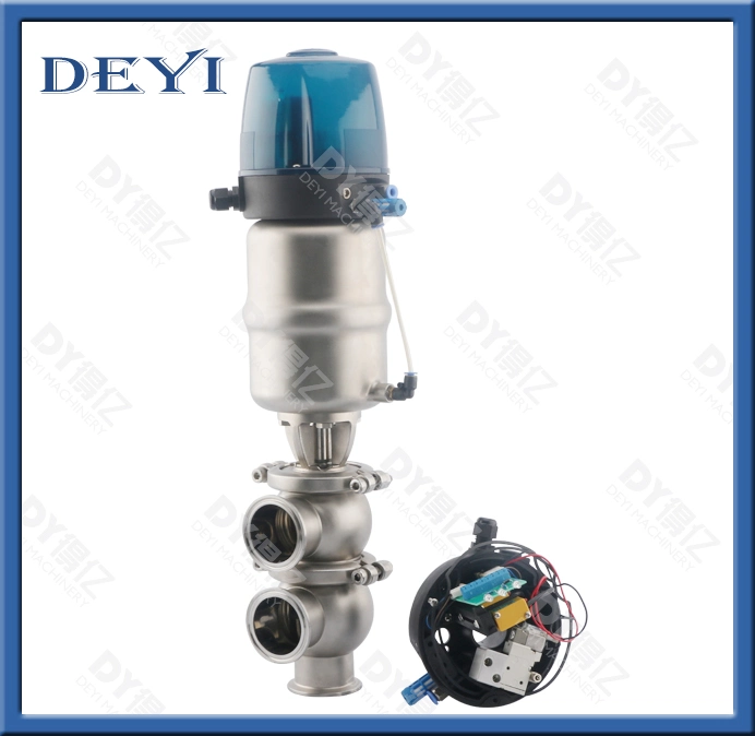 1-1/2&quot; Sanitary Pneumatic Divert Flow Valves with Control Head Valvulas De Flujo De Desvio Neumaticas Sanitarias Con Cabezal De Control