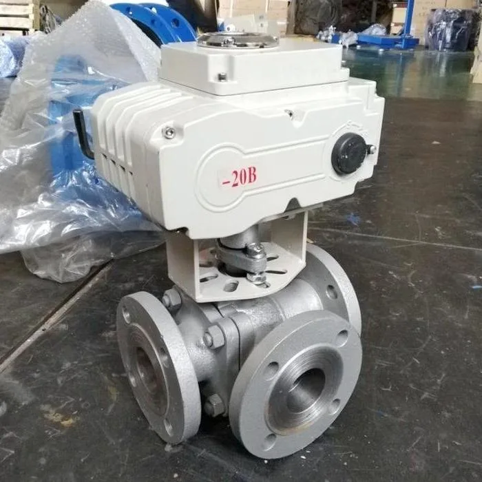 Electric Actuated Stainless Steel/Carbon Steel Flanged Forged Three Way Ball Valve