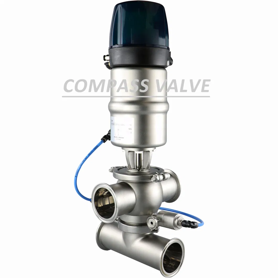 Xusheng Sanitary Stainless Steel SS304 Pneumatic Flange Sanitary Flow Control Valve with Actuator