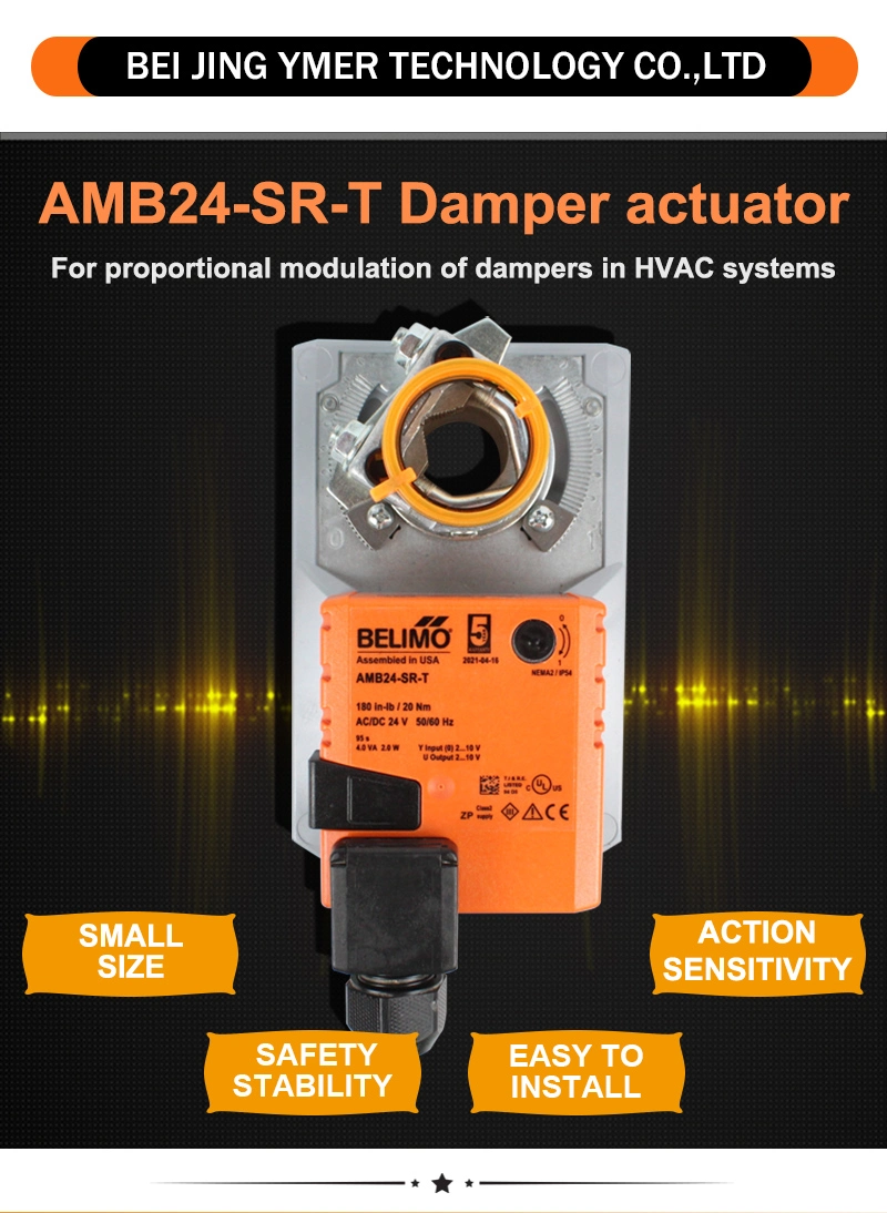 Belimo Amb24-Sr-T 20nm AC24V DC24V Modulating Damper Actuator Non-Spring Return