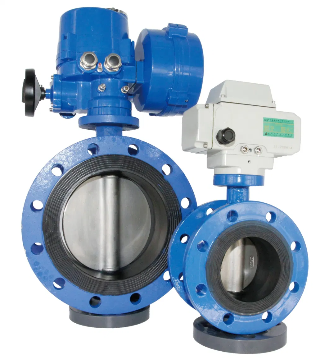 Soft Sealing Flange Butterfly Valve Electric Motorized Actuated