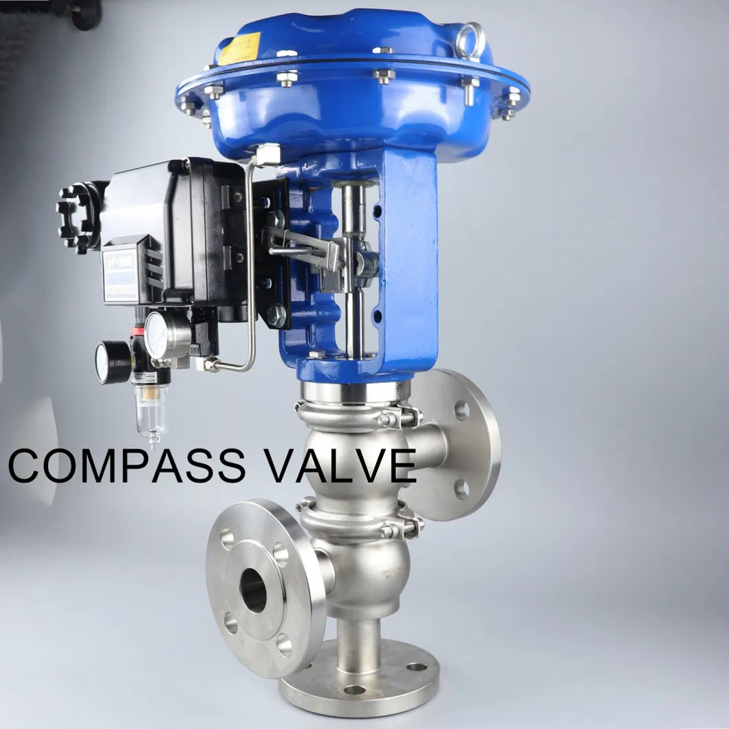 Xusheng Sanitary Stainless Steel SS304 Pneumatic Flange Sanitary Flow Control Valve with Actuator