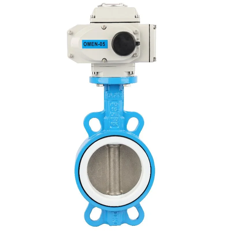 4-20mA Cast Iron Motor Operated Motorized Electric PTFE Control Wafer Actuator Butterfly Valve