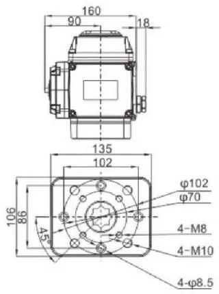 220V Motor Operated Ball Valve Butterfly Valve Actuator Valve Electric Proportional Rotary Control Actuator