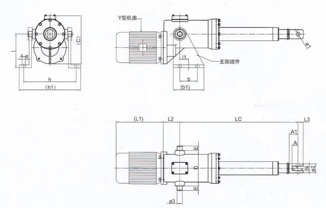 1000n Electric Linear Actuator Pneumatic Actuator Hydraulic Motor