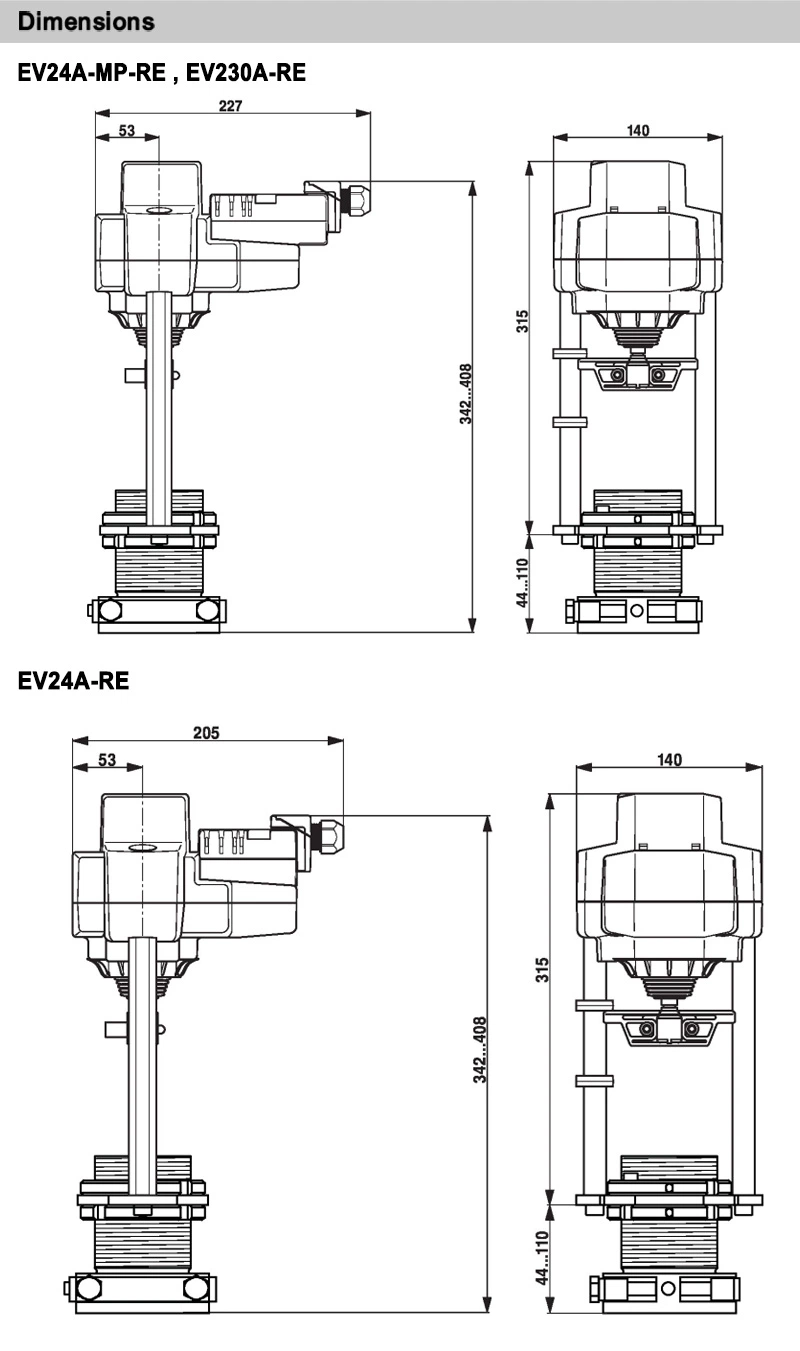 Belimo EV230A-Re Globe Valve Actuator for 2-Way and 3-Way Globe Valve