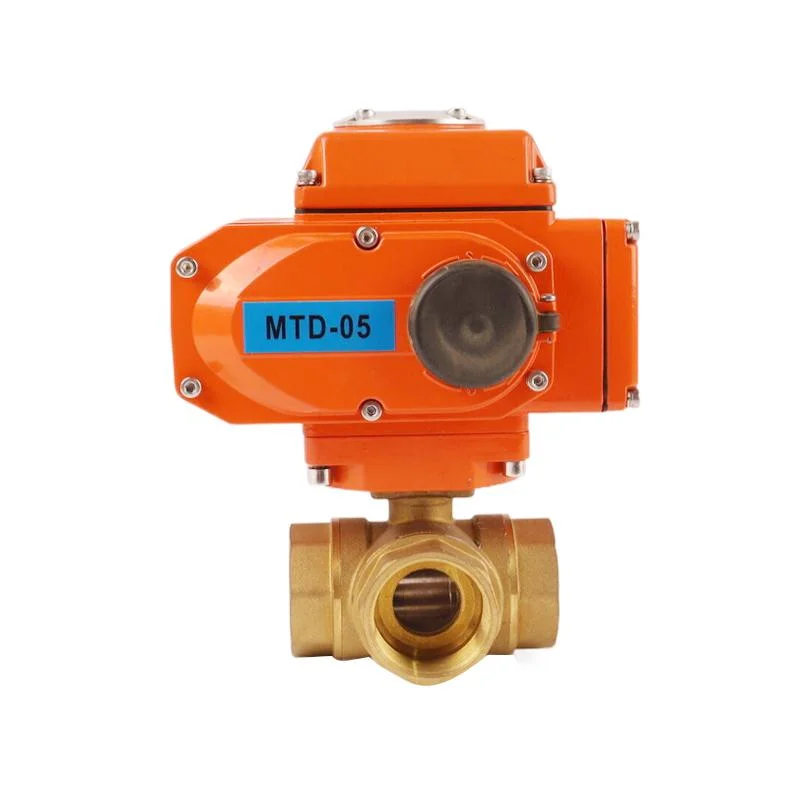 3 Way Actuated Electrical Control Actuator Valve Water 100mm on off 24V Brass Motorized Ball Valve