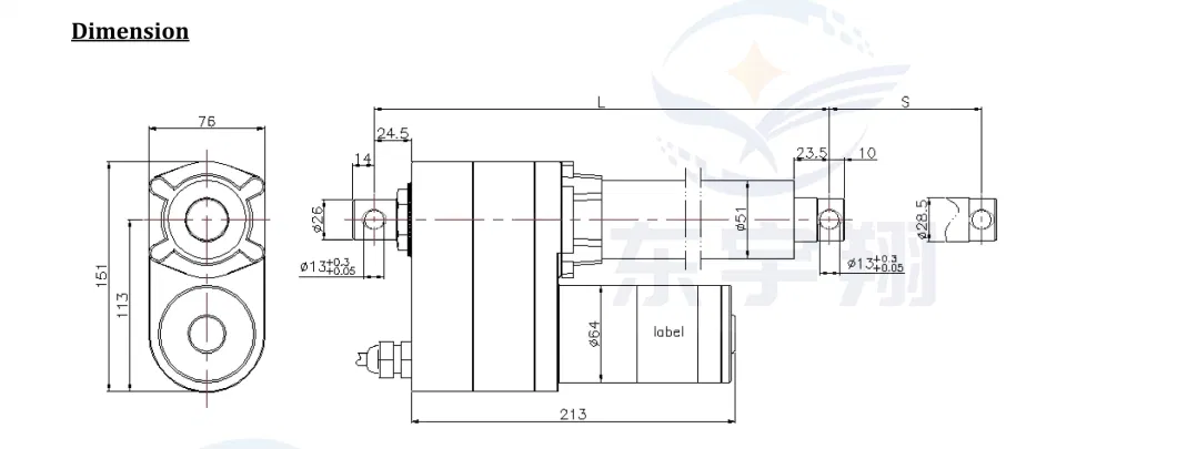 8000n 900mm IP65 Waterproof 12-48V DC Electric Hot Sale Linear Actuator for Industrial Vehicle