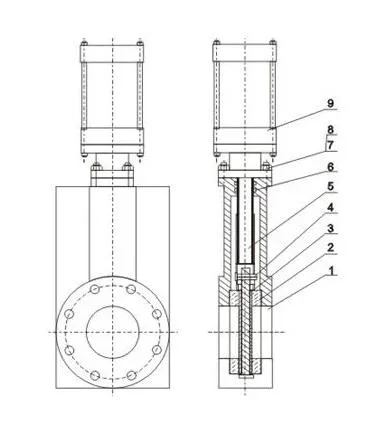 Pneumatic Actuated Conduit Through Type Knife Gate Valve